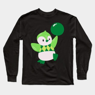 Lime green pastel penguin Long Sleeve T-Shirt